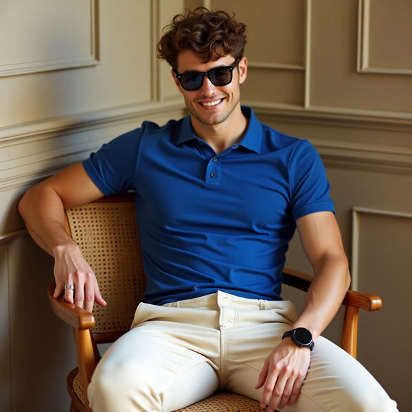 Royal Blue Solid Polo