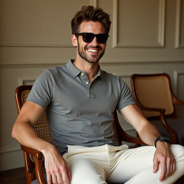 Grey Melange Polo