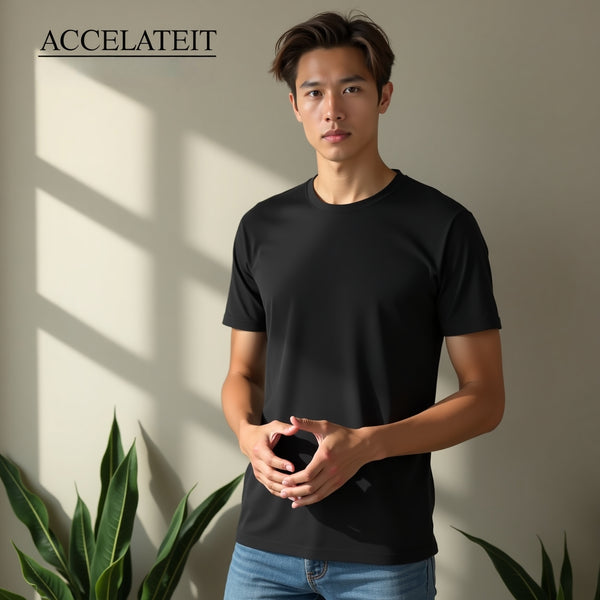 Made with Worls's Finest Cotton-Black Supima Classic Crew T-Shirt