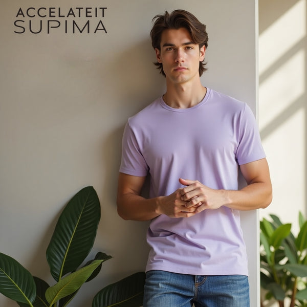 Made with World's Finest Cotton-Lavender Supima Classic Crew T-Shirt