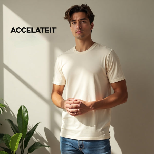 Made with World's Finest Cotton-Beige Supima T-Shirt