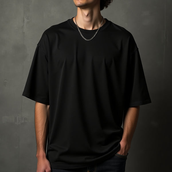 Black Solid Oversized T-Shirt