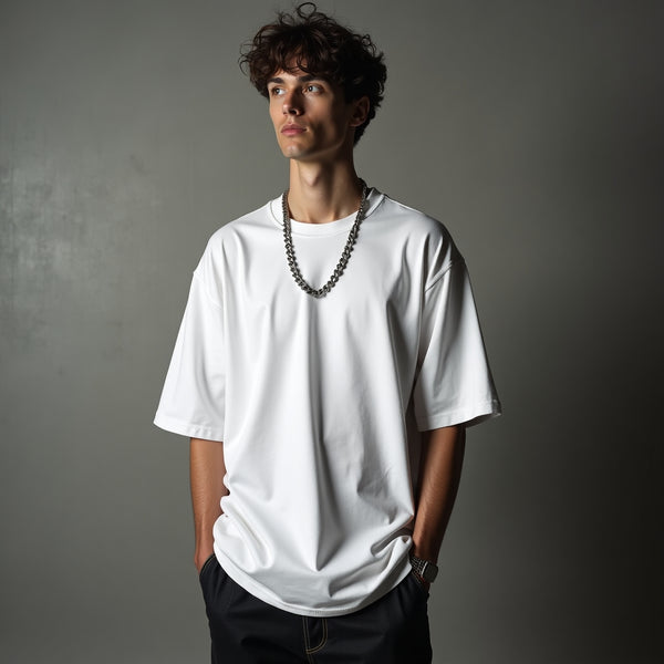 White Solid Oversized T-Shirt