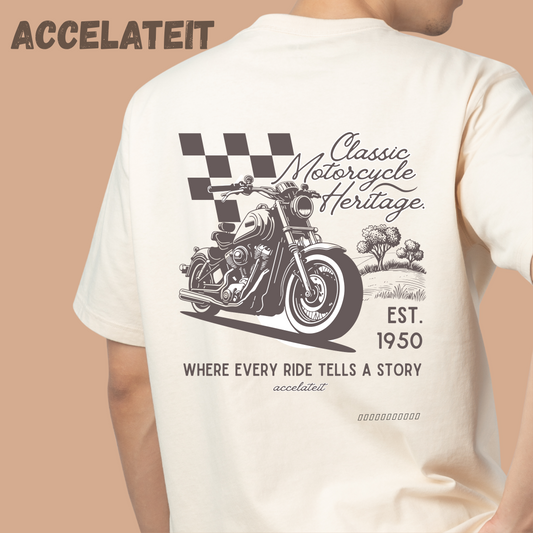 Classic Motorcycle Heritage Oversized Tee🏍️