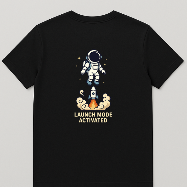 Men’s Space Rocket T-Shirt – Launch Mode Activated by Accelateit 🖤